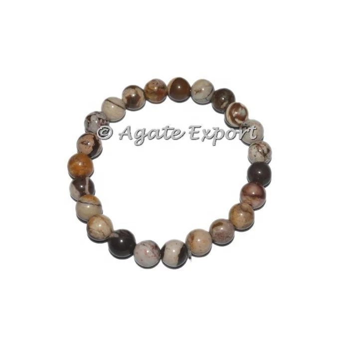 Indian Semi-Precious Stone craft Fashion Jewelry Bracelets & Bangles Gemstone Banded Jasper Stone Bracelets