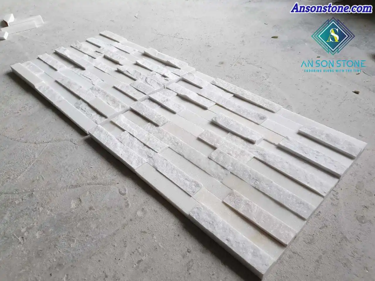 Pure White Marble Wall Panel 6 Lines For Interior And Exterior Design