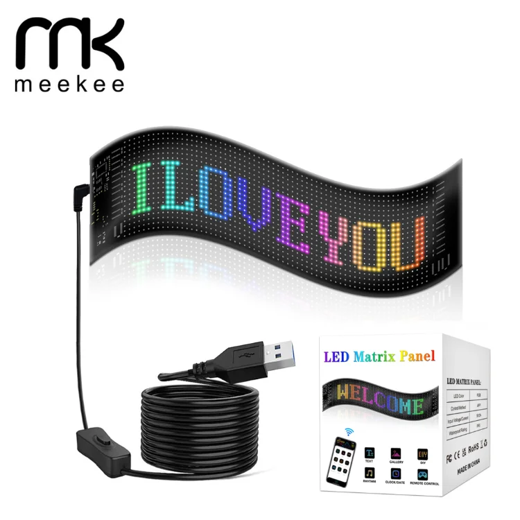 Remote control flexible led light scrolling text sign