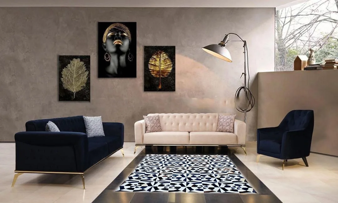 Modern Design Laser Engraved Colorful Hair on Handmade Pure Genuine Cow Leather Patchwork Area Rug