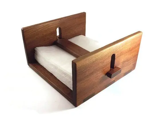 Wooden napkin holder eco friendly   home and restaurant  table decor napkin stand amazon home and kitchen