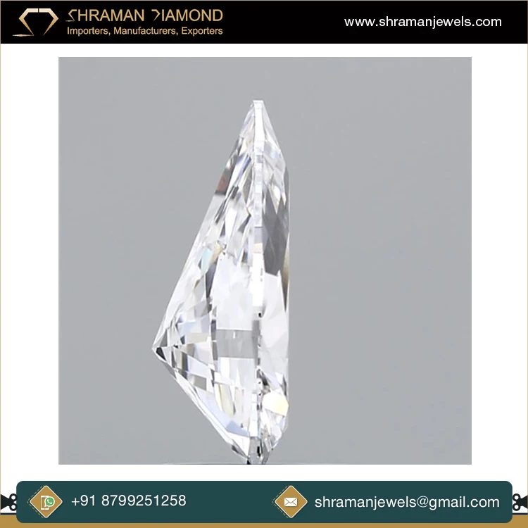 Indian Exporter of 2 CTS G Color VS2 IGI Certified Pear Cut Lab Grown Loose Diamonds for Pendant Necklace Jewelry