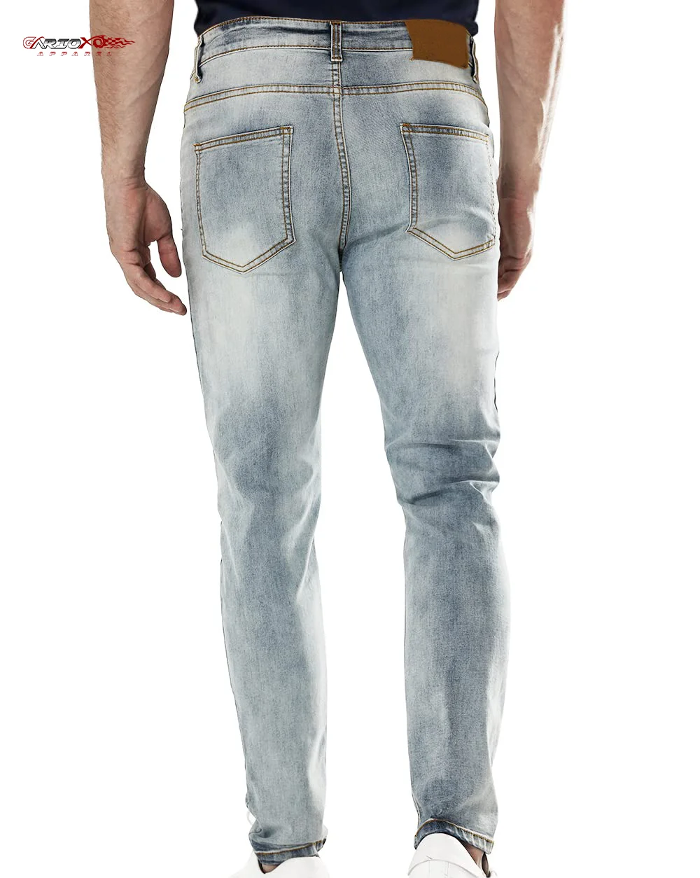 New whole sale WORK OUT custom style denim jeans distressed fashion stacked jeans men  custom logo jeans men trousers