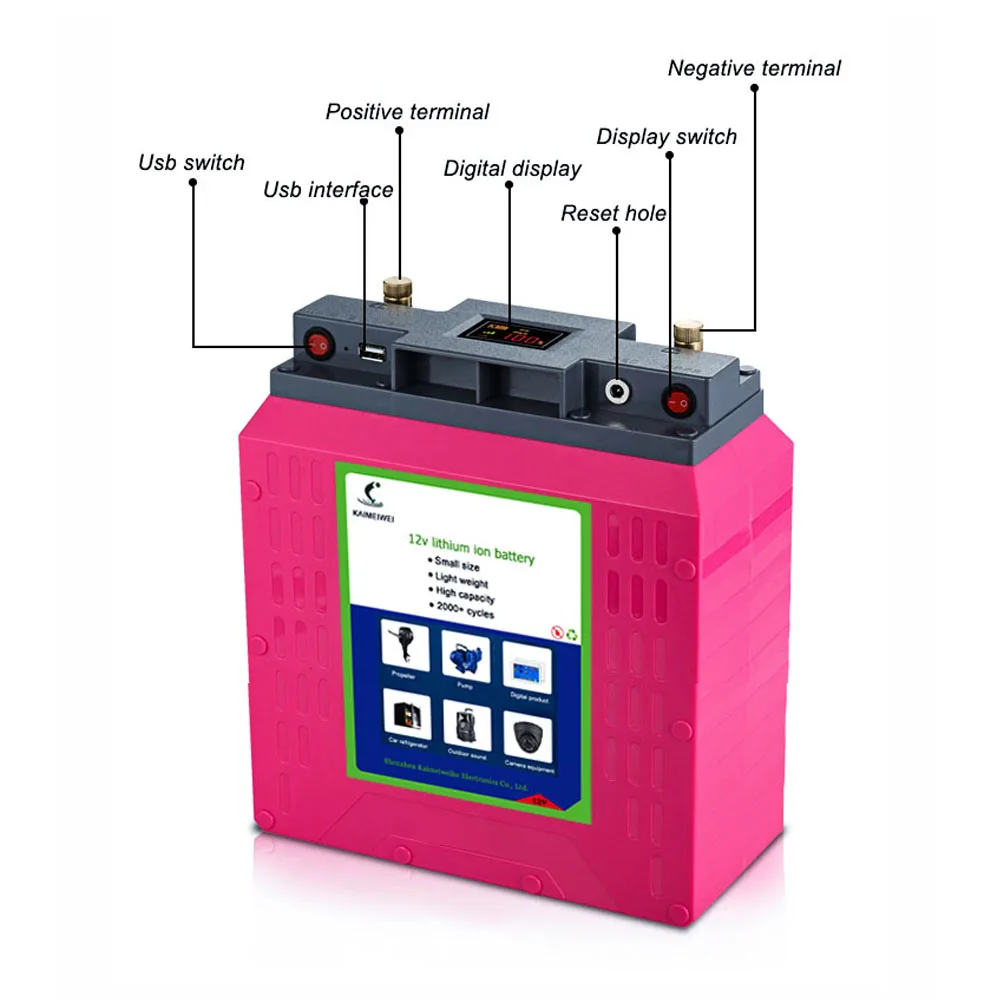 Long Life Lithium Iron Phosphate Solar RV Marine 12v 30ah 40ah 80ah 100ah Rechargeable Lifepo4 Li-ion Energy Storage Battery