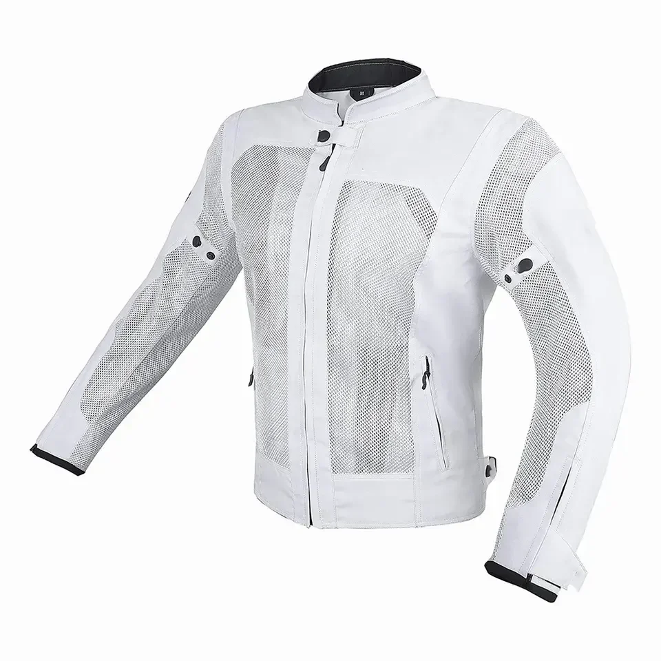 Custom Best Selling Motorbike Cardura Jackets White Color Breathable Mesh Jacket Motorcycle Jackets Cardura motorcycle