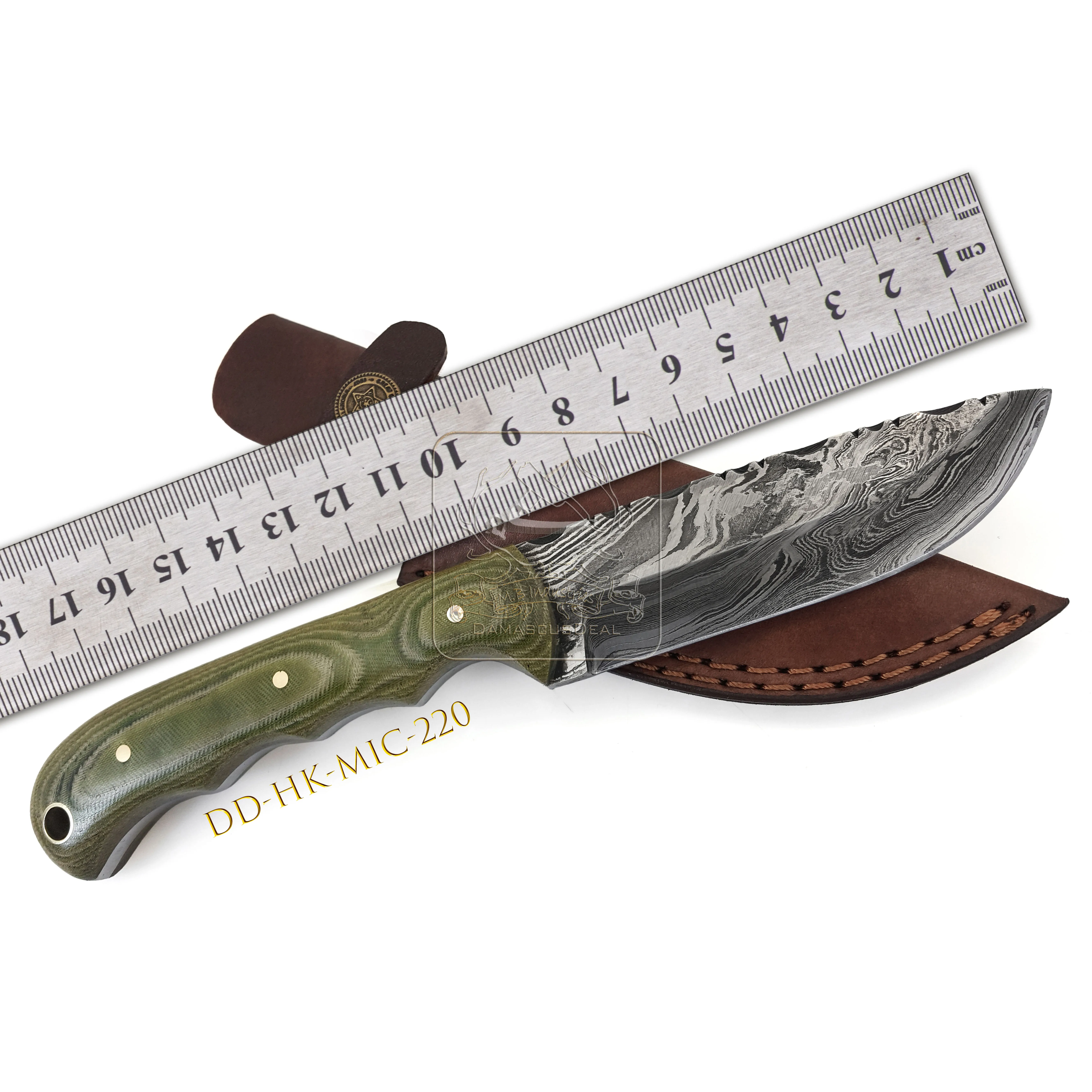 Damascus Steel Knife DD-HK-MIC-216 Micarta Handle Hunting Knife Outdoor Hot Selling Bushcraft Camping Survival Knife 192 Layer2