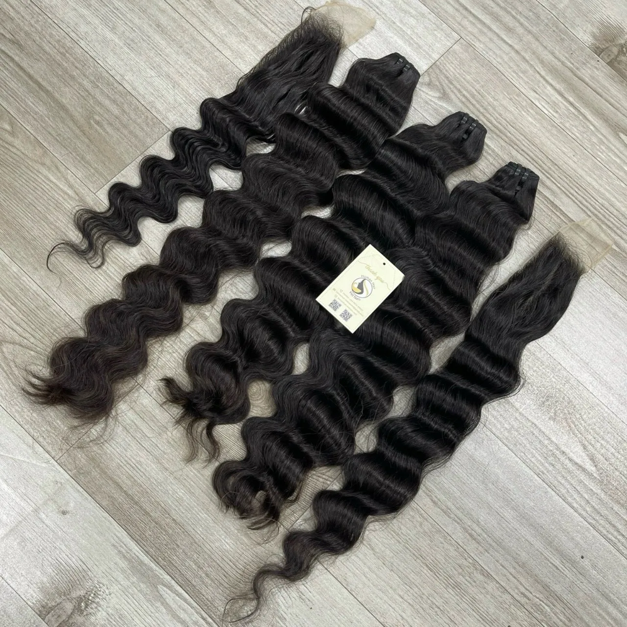 Wholesale Russian Slavic Human Black Virgin Unprocessed Hair Loose Deep Wave Size 8-32 Inch Double Super Double Hair Bundles