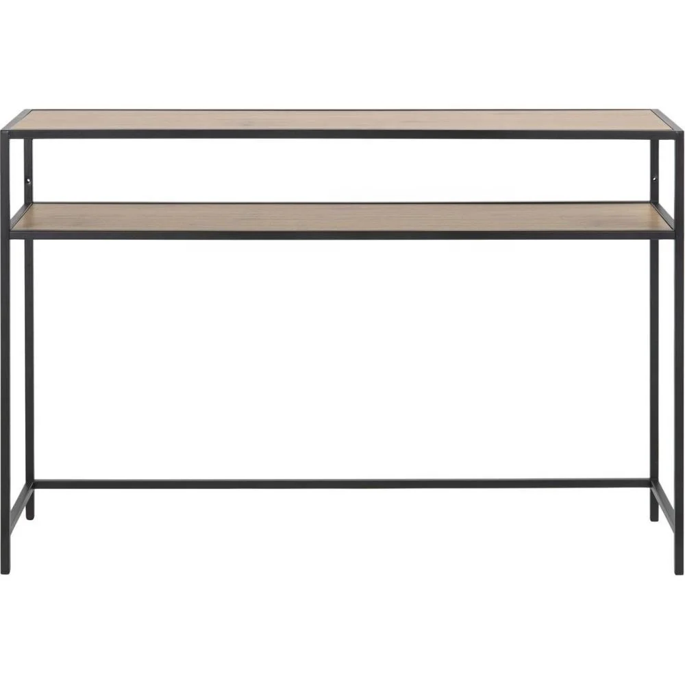 2 Tier Console Table Handmade Metal and Wooden Top Console Table Metal Console Table With Shelve