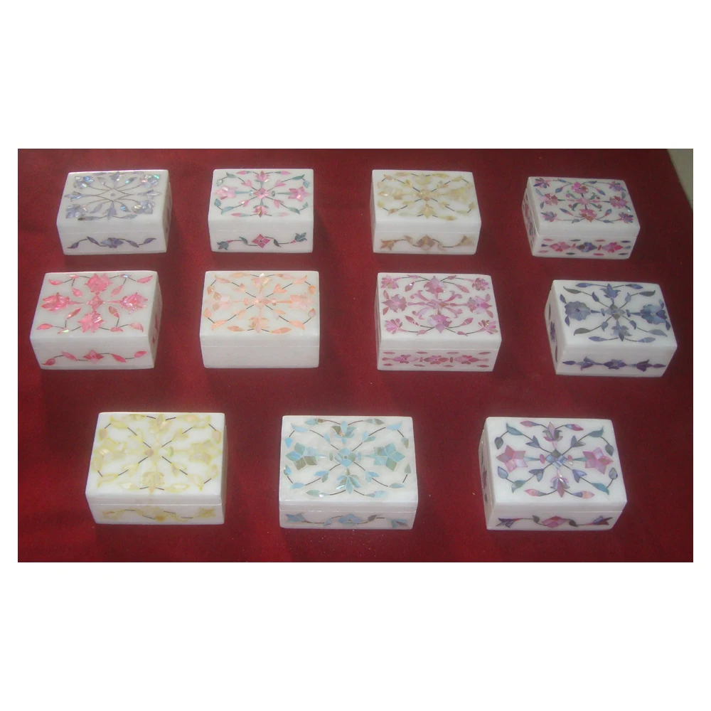 Marble Inlay Mop Box For Ramadan Gift 2023 Handmade Marble Inlay Mother Of Pearl Jewelry Gift Boxes Stone Inlay Mop Box