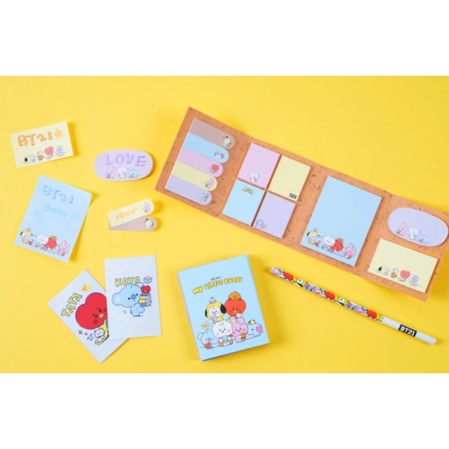 BTS BT21 My Little Buddy Characters 4-Layers Sticky Note Post Memo Pads Cute Lovely Customized Logo Stationary memo