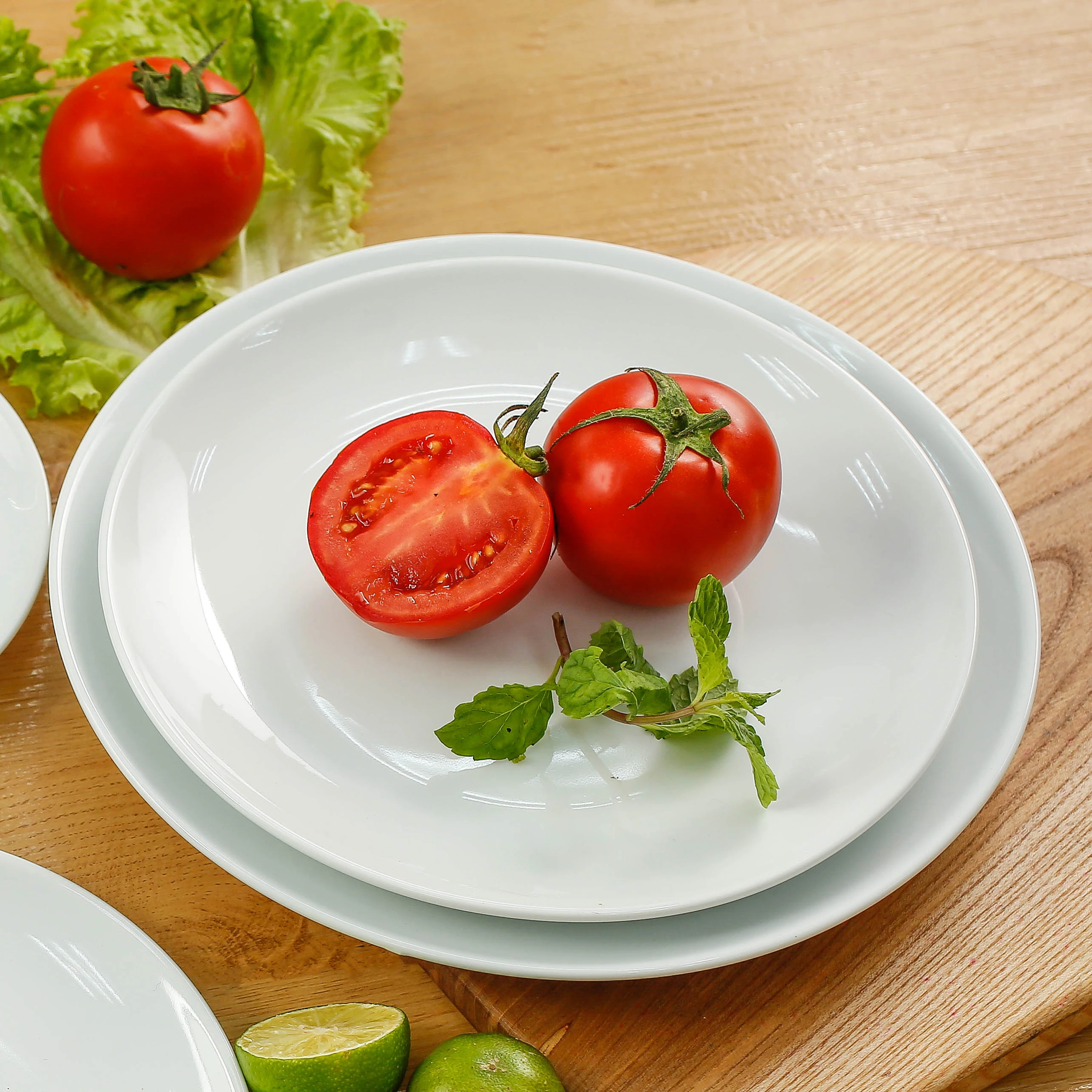 OEM 8' Round dinner plate porcelain tableware for high quality hotels and restaurants wholesale porcelain manufacture