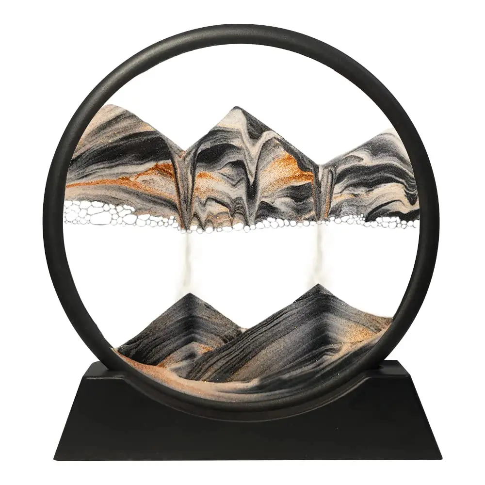 Moving Sand Art Sand Art Decor Picture Glass Liquid Wall Painting 3D Deep Sea Sand scape Natural Landscape in Motion Display