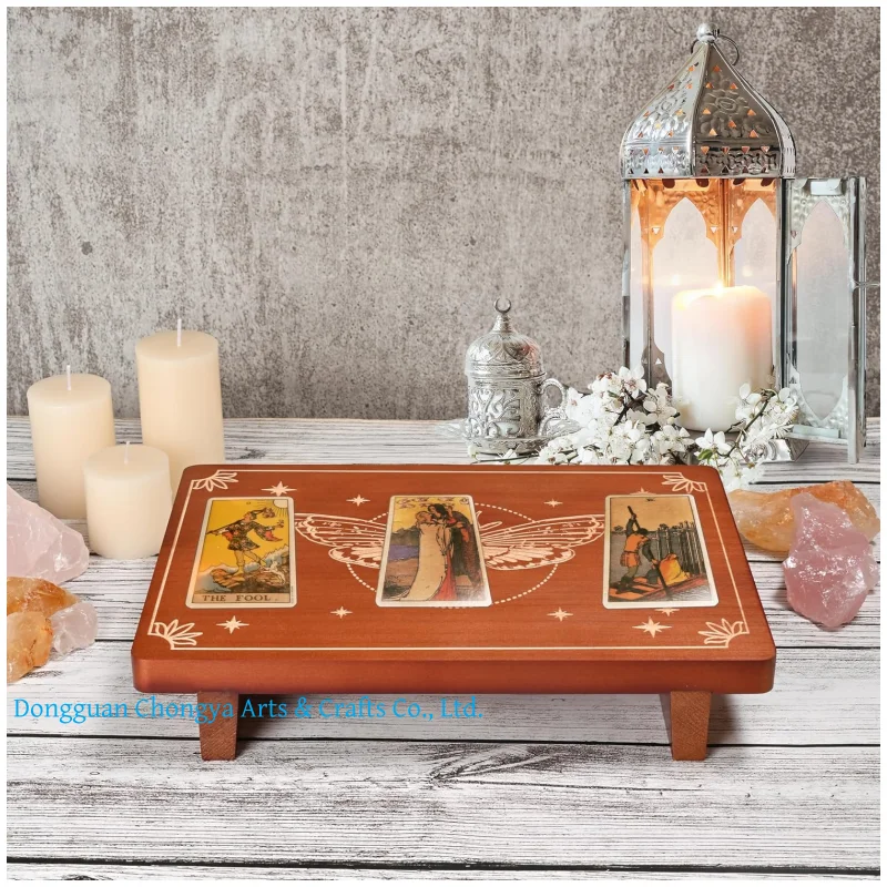 Custom Wooden Meditation Table Altar Buddhist Shrine Wiccan Alter Table for Practicing Tarot Card Decorative Riser Wood Tray