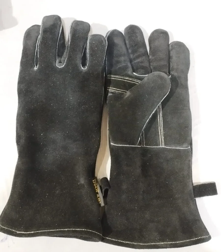 EN388 EN420 EN407 Heavy Duty Industrial MIG Welding Gloves Safety Leather Work Gloves with Cotton Liner for Protection Food Use