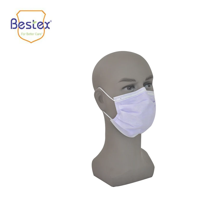 Adults Purple Wholesale ASTM F2100 Level 3 Non-woven Fabric Disposable Facemasks 3 Ply Medical Masks