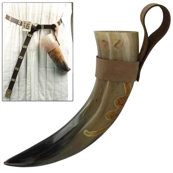 Natural Cheap Viking Drinking Horn Medieval Beer Tankard, , Best Groomsmen Wedding Christmas Gift Men Women by Hannan handicraft