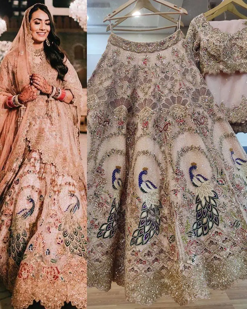 Amazing new design white Colour bridal Lehengha Choli, Wedding Lehenga Choli with blouse and duppata  in M creation