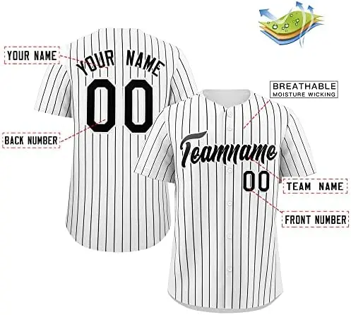 Custom Baseball Jersey Button Down Short Sleeve Shirts,Personalized Stitched/Printed Name Number for Adult/Youth