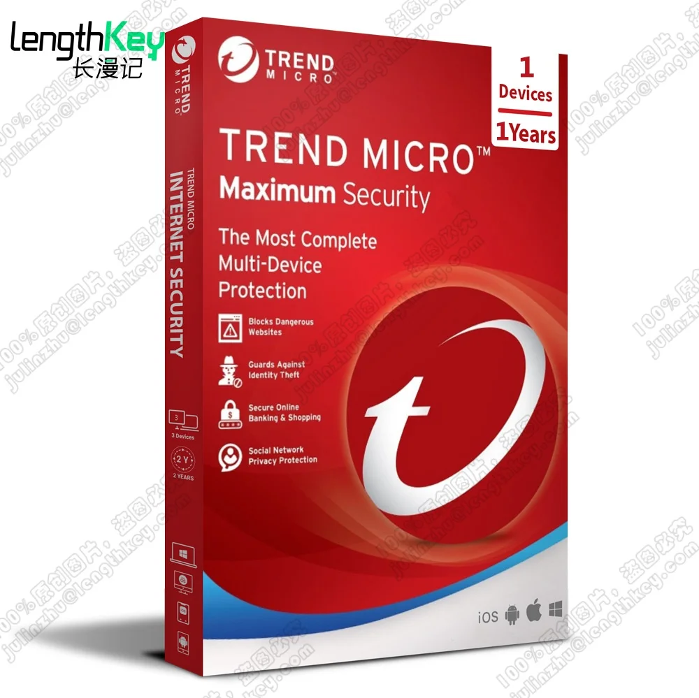 24/7 Online Trend Micro Maximum Security 1 Device 1 Year Key Global Universal License Antivirus Security Software