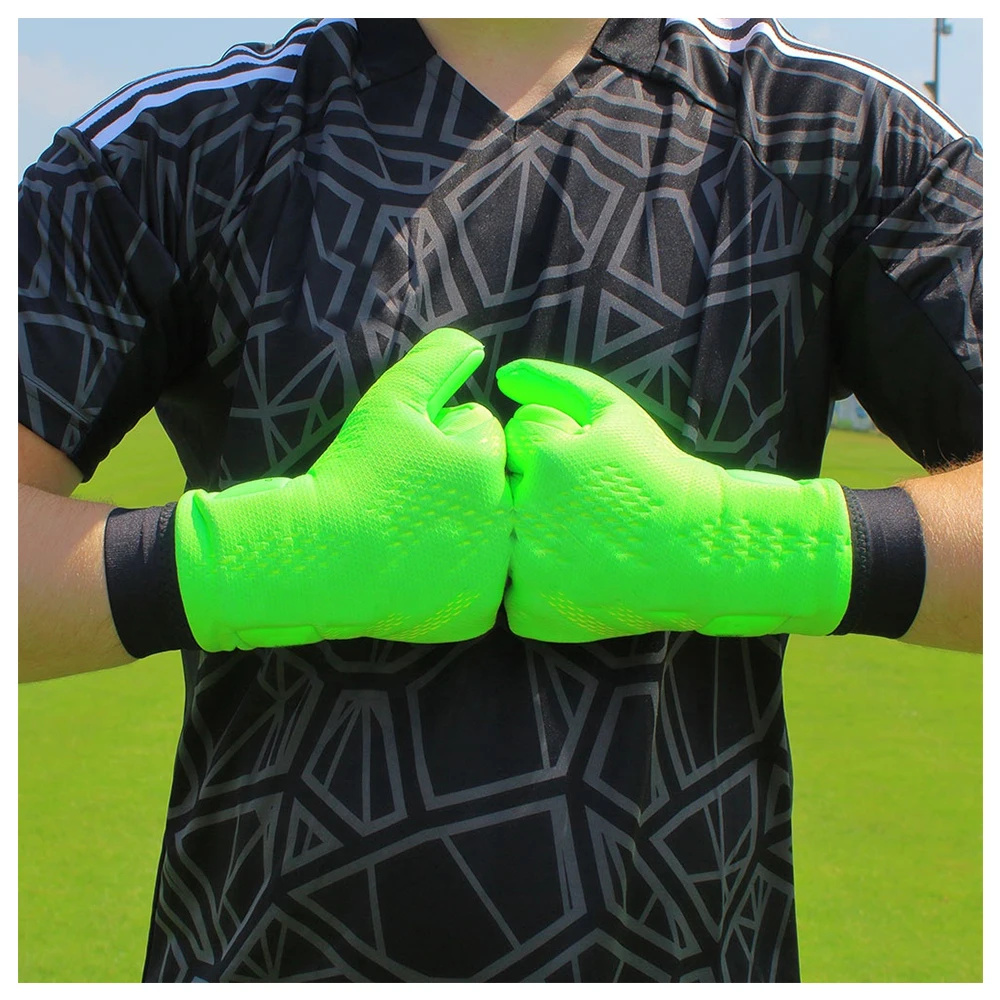 Hot sale goalkeeper gloves professional protect latex knitting Nylon football soccer goalkeeper gloves