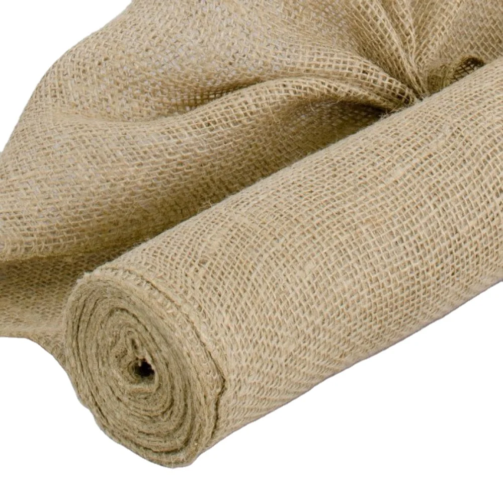 Wholesale Natural Fabric Burlap Cotton ECO-Friendly Fabric Textile Raw Material wider width Jute Fabric woven for bags