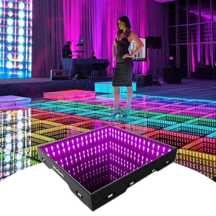 3D wire Design Infinity Mirror LED party Dance Floor for club Wedding Events