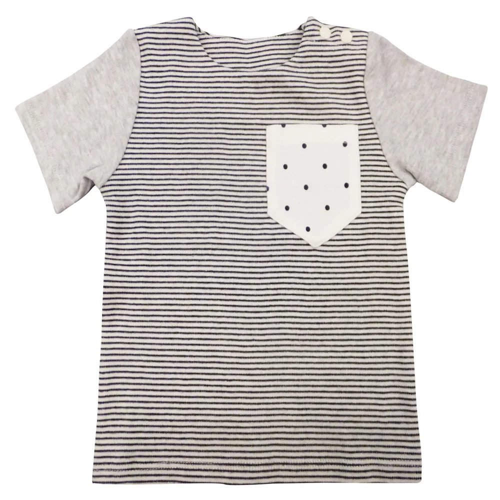 Babymio Baby Cotton Pajamas Summer Striped T-shirt Casual T-shirt Short Sleeves High Quality Baby Low Price Wholesale Kids 30000