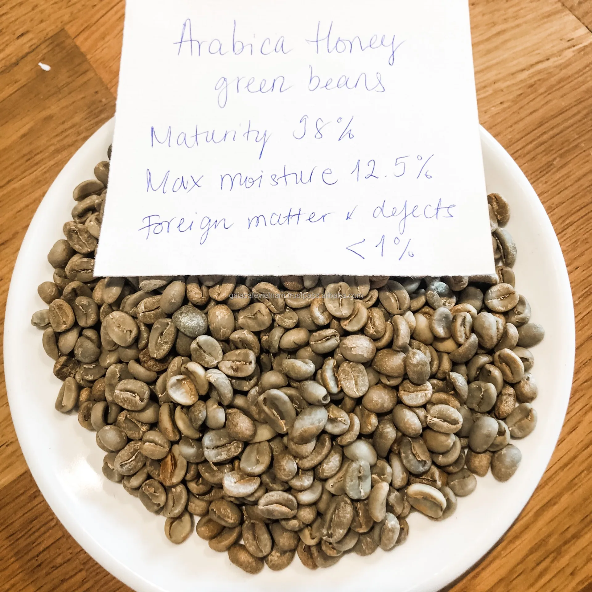 Arabica Raw Coffee Beans Honey Process High Quality S16 with 98% Maturity Cherries from Central Highland of Vietnam