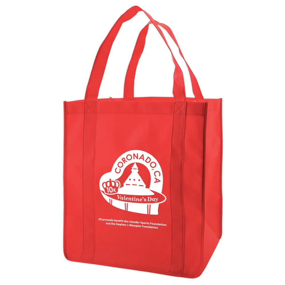 Custom Logo And Color Printed PP Non Woven Bag Grocery Eco Friendly Reusable No laminated Fabric