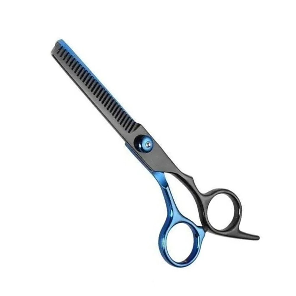 Black And Blue Color Hair Thinning Scissors Barber Shears Stainless Steel Hair Thinning Scissors With Fix Finger Rest