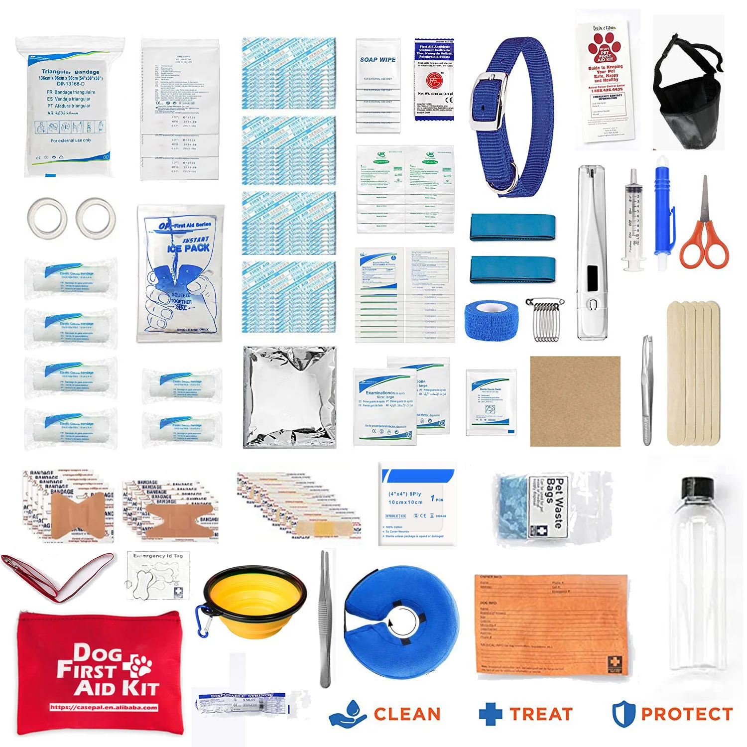 Factory Pet First Aid Kit 150 Piece, Custom Emergency First Aid Custom Packaging with Medical Supplies