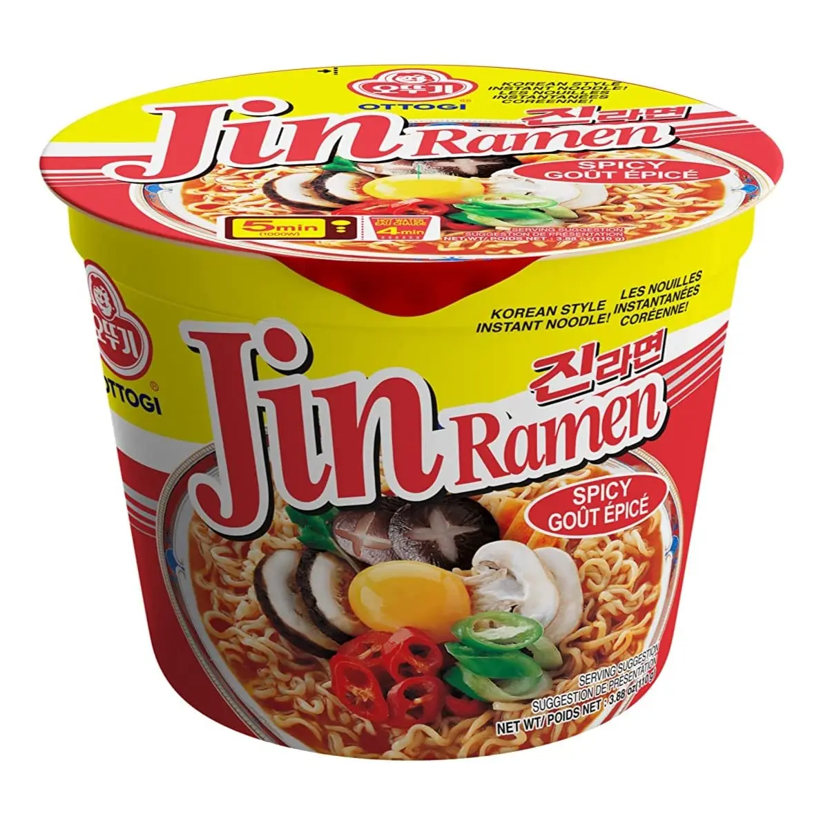 Ottogi Jin Ramen Spicy Mini 80g/ Ottogi Jin Ramen Hot/ Ottogi Jin Korean Ramen Instant Noodles