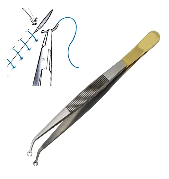 Corn Suture Tweezer Angular Curved