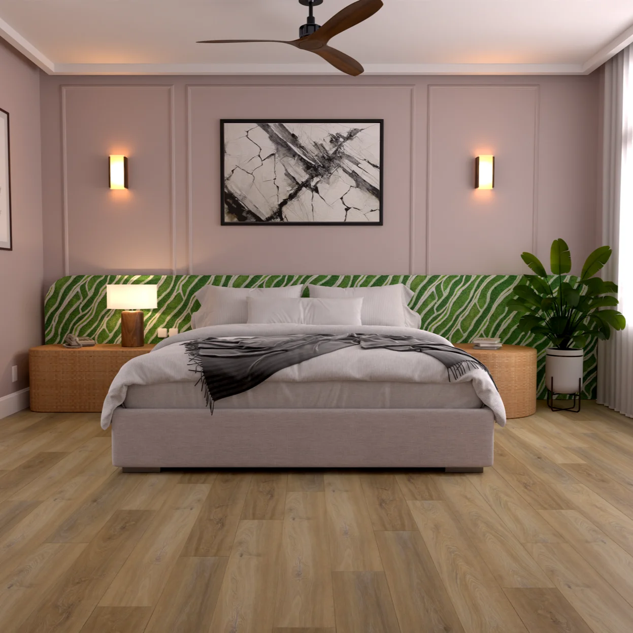 European Click Lock System SPC Flooring Hotels IXPE Sound Insulation Water Proof 4mm 5mm 6mm Core Thickness Matte Surface Modern