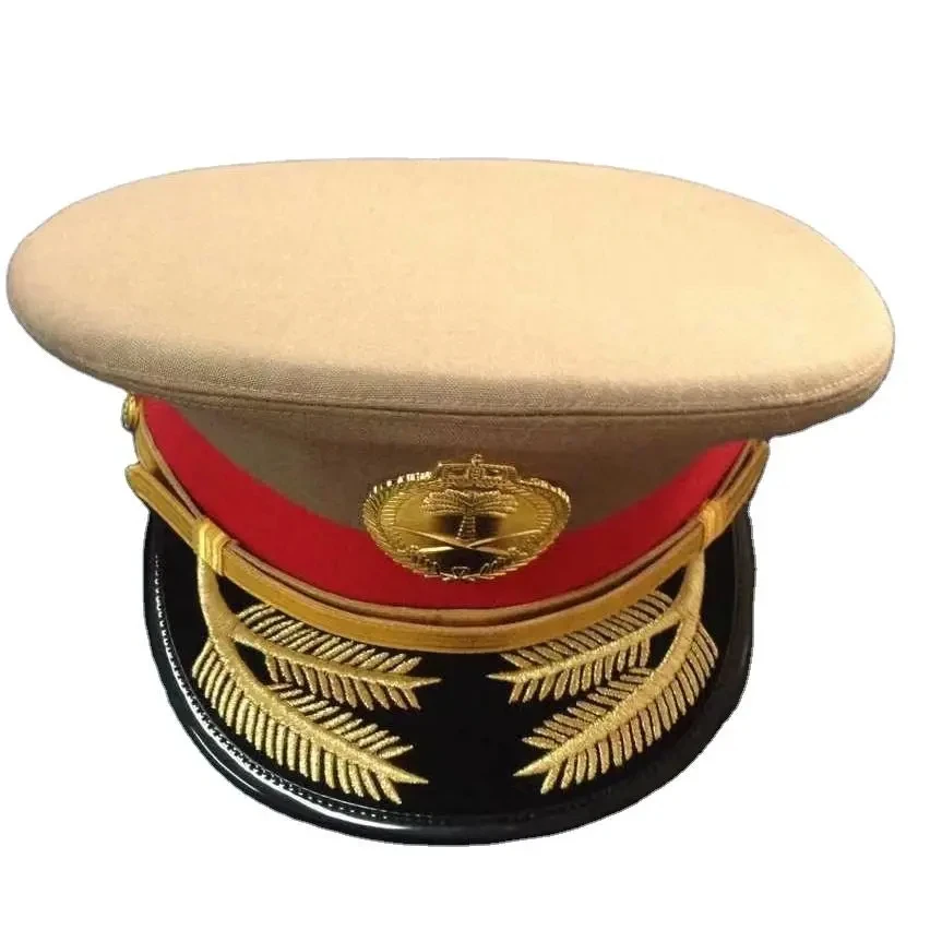OEM wholesale 2024 Officer Uniform Peaked Caps stylish officer  Cap and Hat with Badge Patch with customized color/size and logo