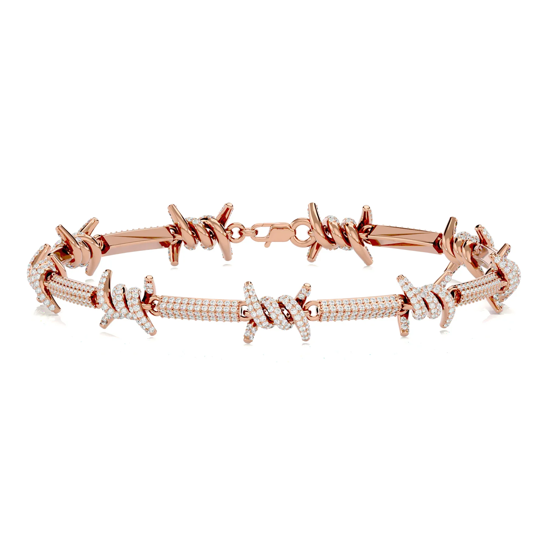 High Quality Best Selling Barbed Wire Spiked Pure Solid Gold Bracelet African American European Cool Stylish Celebrity Bracelet