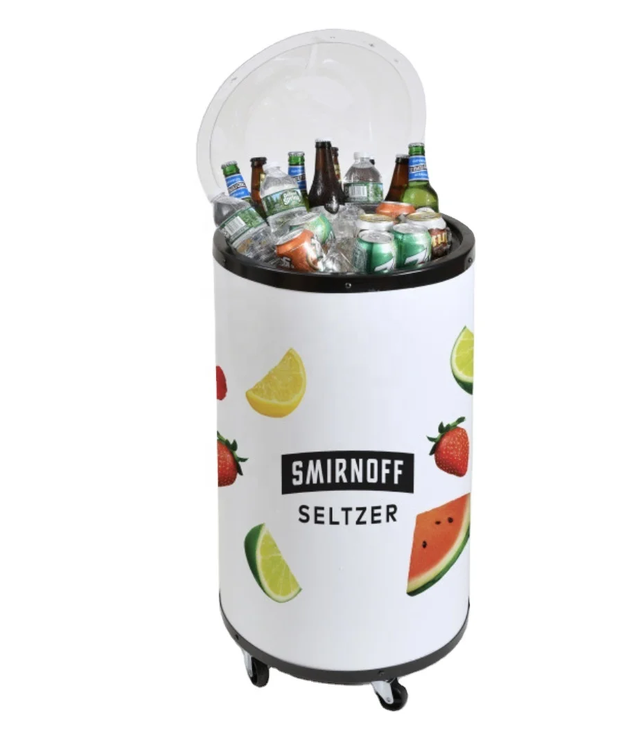 HS Plastic Custom Beer Bucket Ice Cooler Box with Wheel Keep Wine and Beverage Cool bucket keep item cooling chest box