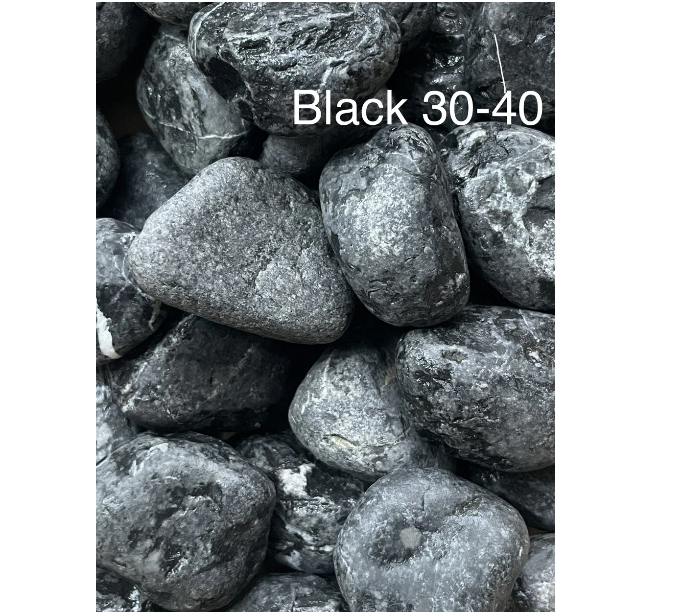 Vietnam High Quality Black Stones White Flooring Natural River Landscape Pebble Garden Black Cobbles Stone