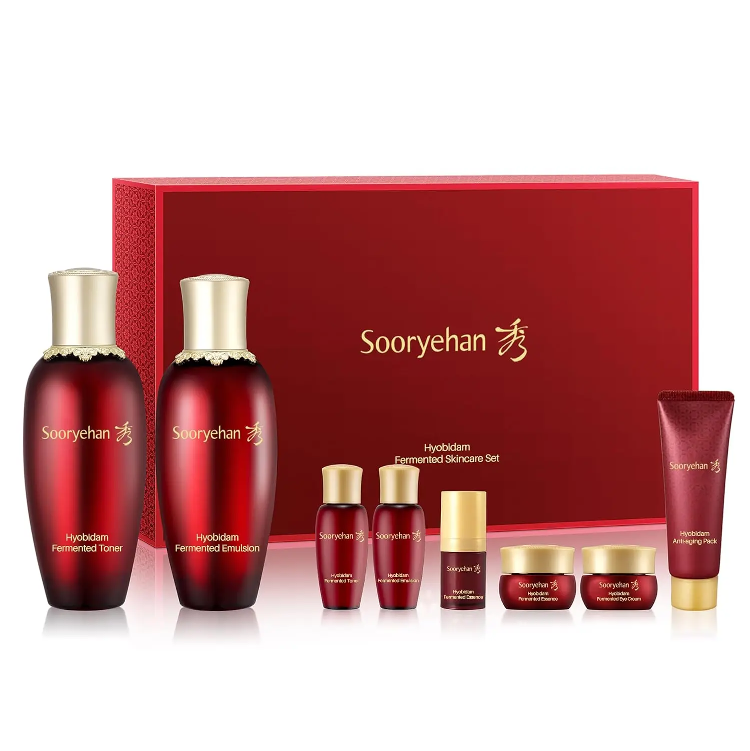 Sooryehan Hyobidam Fermented Skincare Gift Set Premium Korean Skin Care for Intense Hydration, Elasticity. Ginseng, Snow Fungus