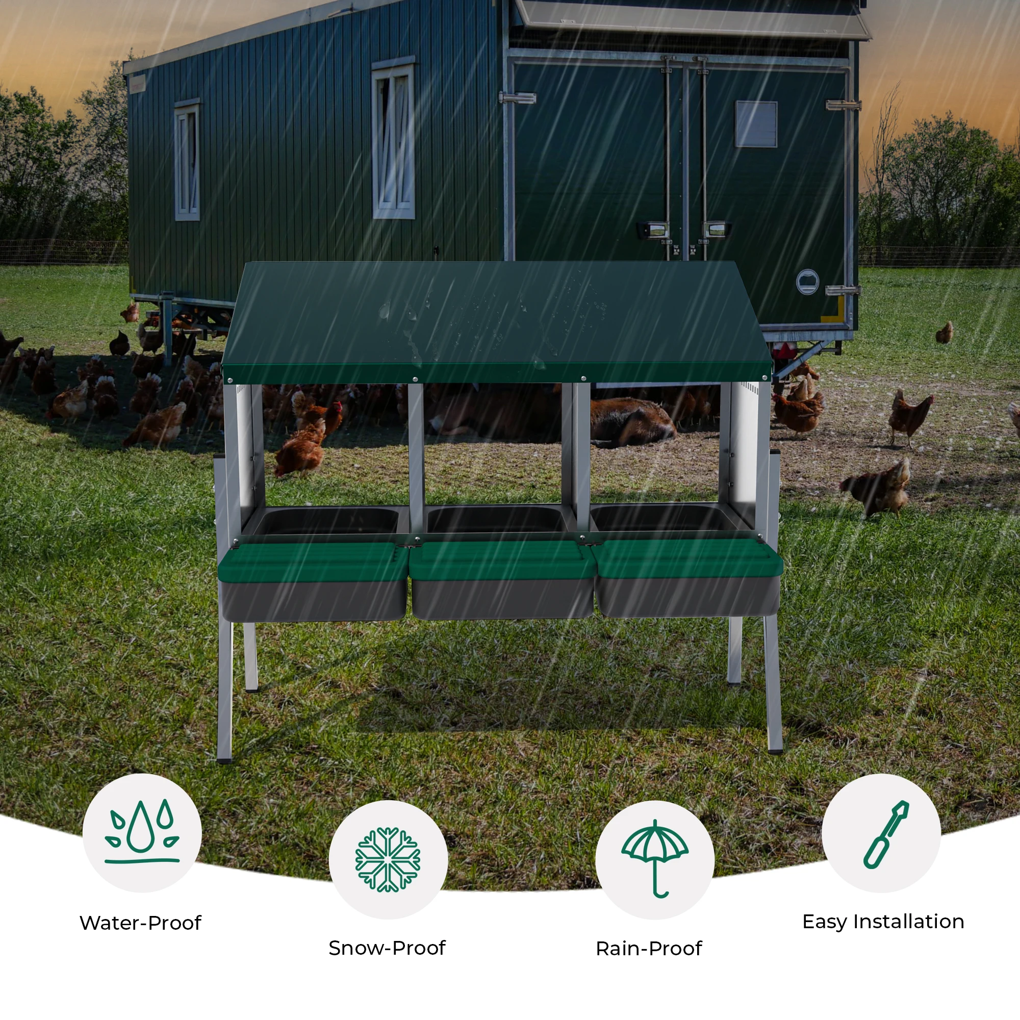 Spacious and Sturdy Metal Coop for Hens: Des Champs MG03-L