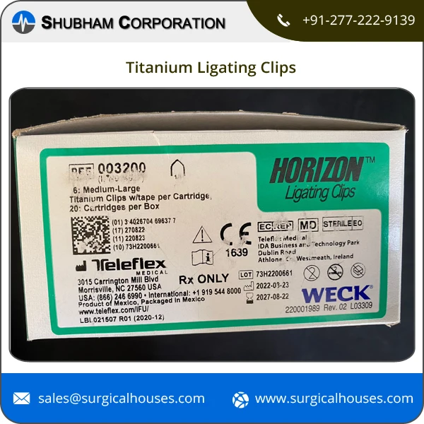 Leading Exporter of Professional Medical Surgical Instruments Single Use Titanium Ligating Clips for Laparoscopy Surgery