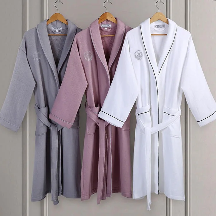 Female Bath Robes V-neck Ladies Sleepwear Soft Custom Logo Luxury Bath Robes SPA Robe Hotel For Hotel Sarong