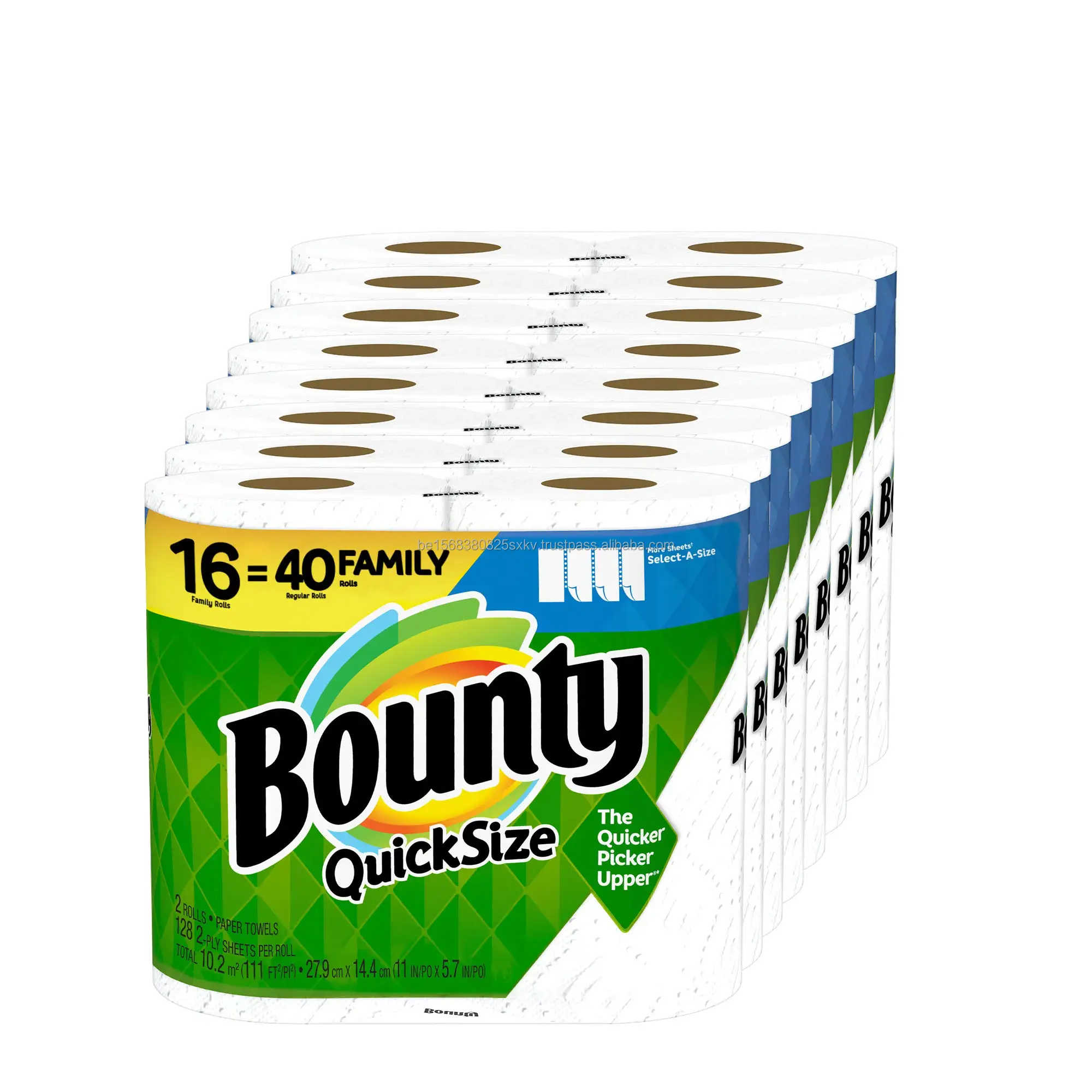 Bounty Quick-Size Paper Towels, White, 12 Family Triple Rolls = 36 Regular Rolls
