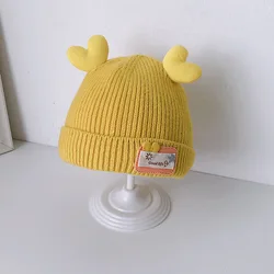 2022 New Popular Winter Cute 3D Love Heart Cat Ear Crochet Baby Knit Hat Thick Warmer hand knitted newborn baby hats