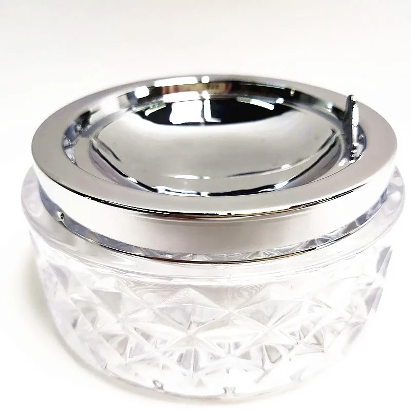 GOURMAID Round Heavy Duty Glass Smoking Ashtray for Indoor and Outdoor Home Office Tabletop