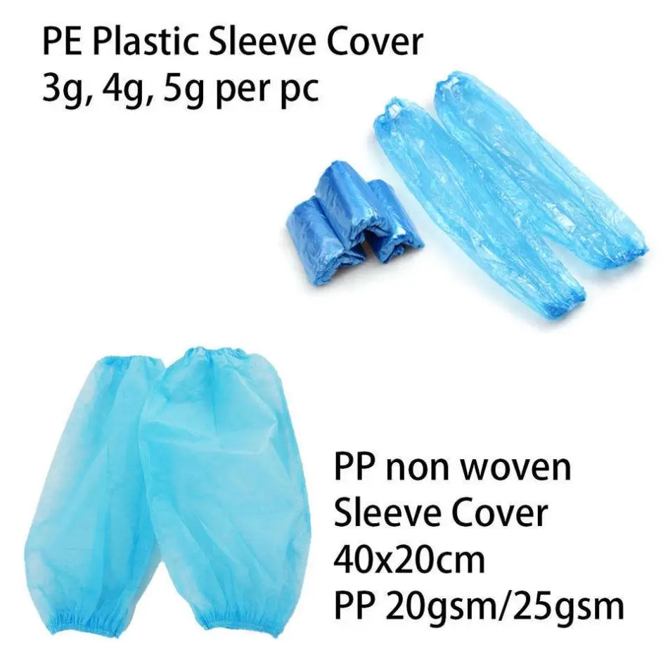oversleeve on hands Polyethylene Ldpe Plastic Arm Disposable Pe Sleeve Cover With Elastic Cuff