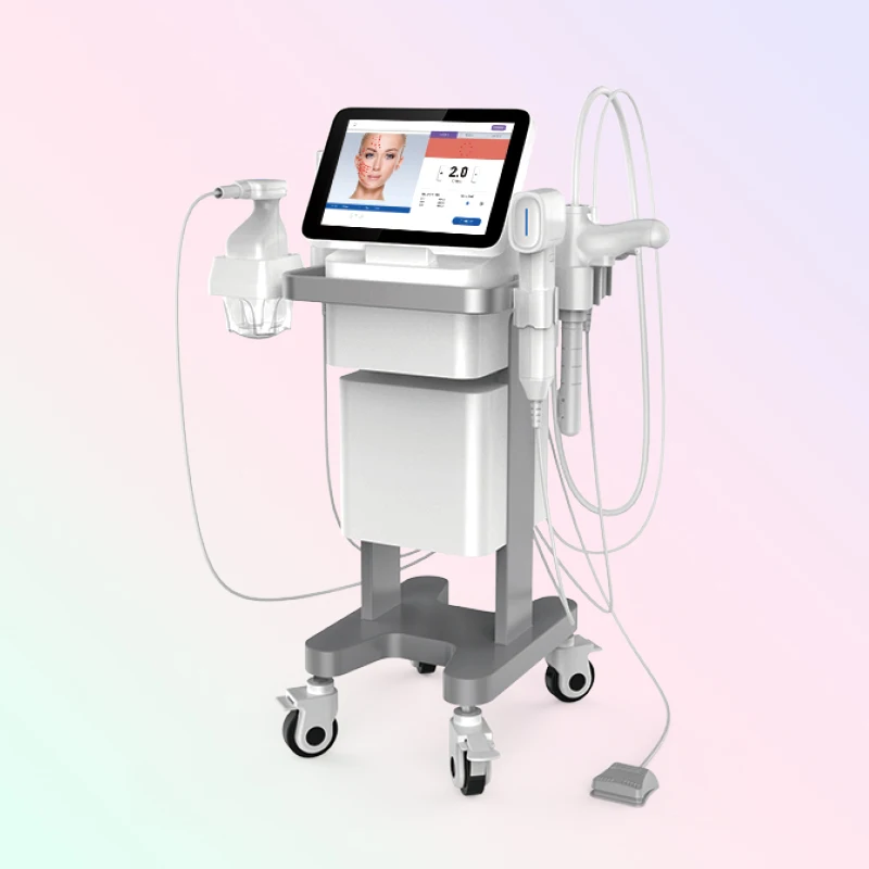 Newangie 6 in 1 7d hifu frctional rf microneedle facial and body ultrasound hifu vaginal tightening anti wrinkles machine