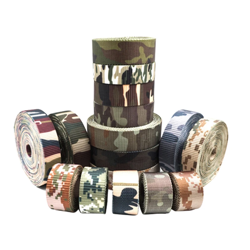 Polyester Webbing Belt High Quality Durable Camo Seatbelt Webbing Colors Custom For Belt  Military Trimming, Webbing