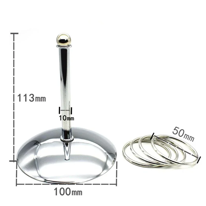 Bird Parrots Interactive Training Toys Intelligence Development Stacking Metal Ring Training Sets Birds Supplies Pet Accessories