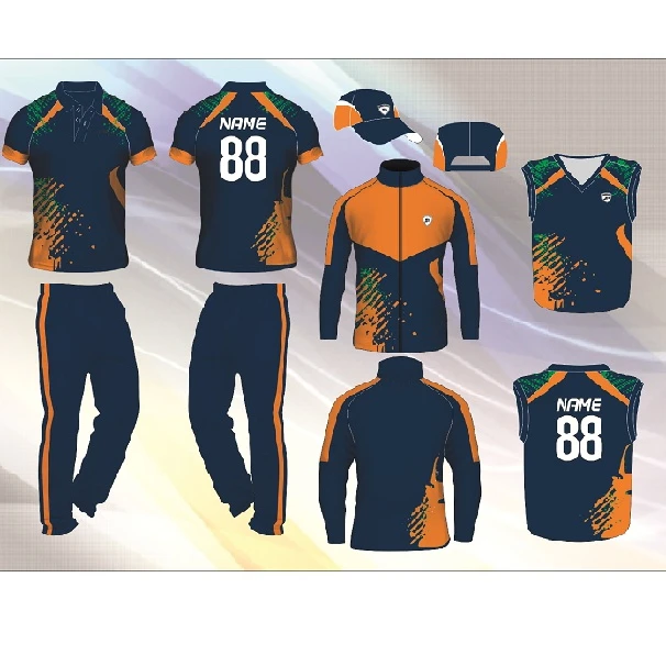 Made in India Powerhawke Latest Design 2022 Cricket Uniform Full Sleeve Collar Jersey with Cricket Jumper and Jacket